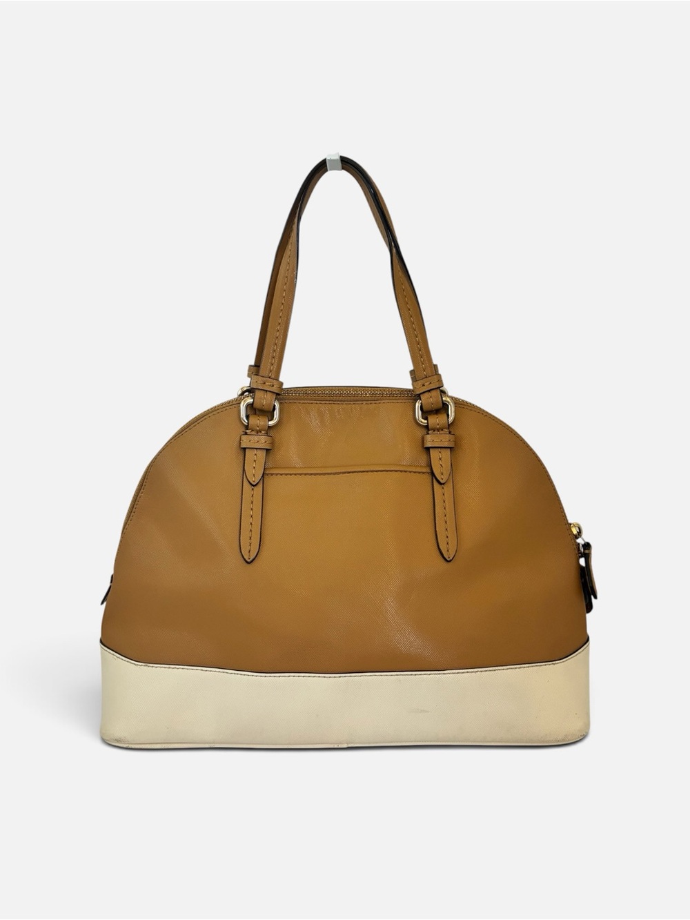 Coach Two-Tone Tan and Cream Dome Satchel - Picture 2 of 11
